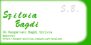 szilvia bagdi business card